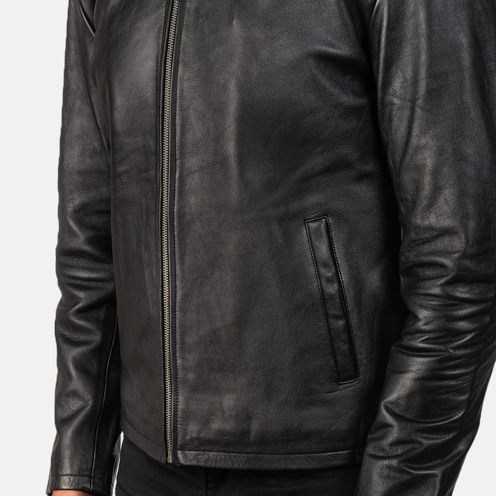 Alex Black Leather Biker Jacket