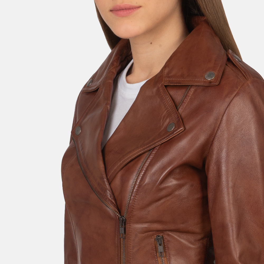 Flashback Brown Leather Biker Jacket