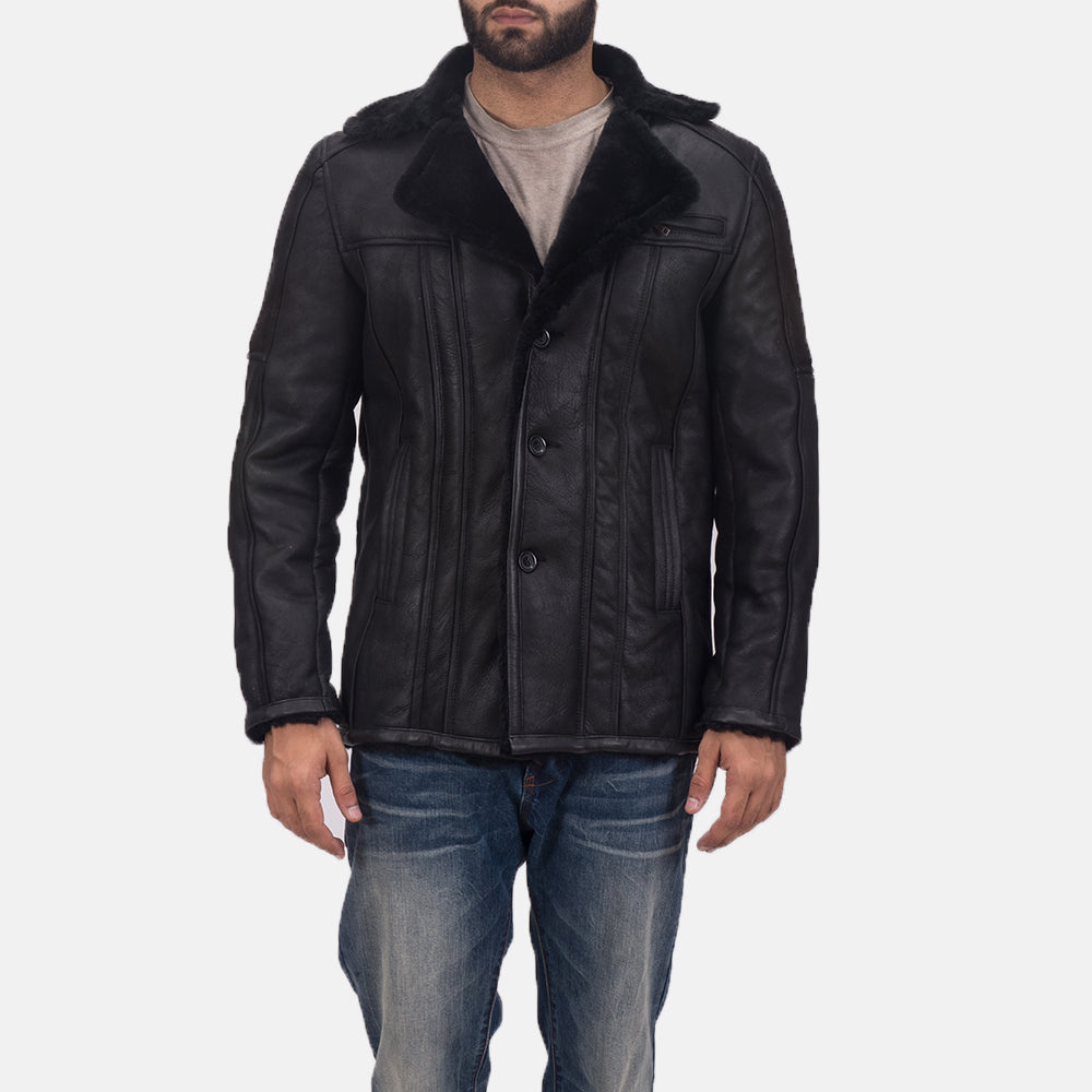 Furcliff Double Face Shearling Leather Coat - JAU Leathers