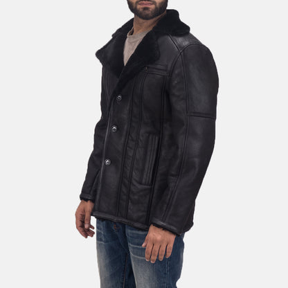 Furcliff Double Face Shearling Leather Coat - JAU Leathers