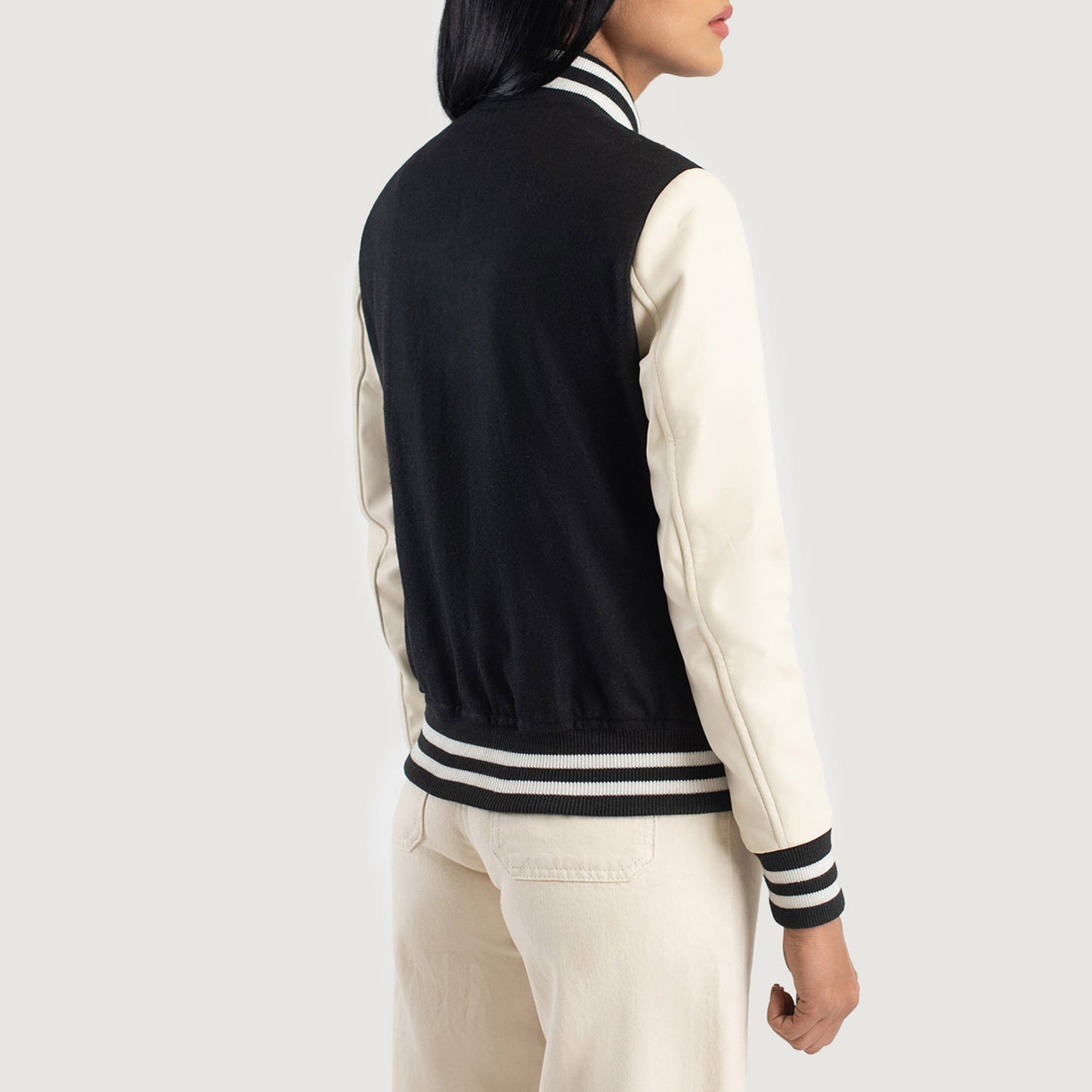 Savant Black & White Hybrid Varsity Jacket