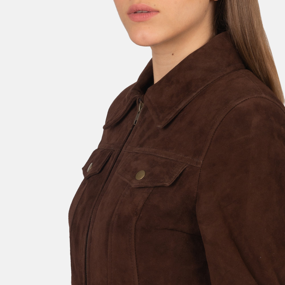 Suzy Mocha Suede Trucker Jacket