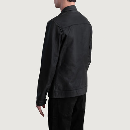 Zen Matte Black Leather Biker Jacket